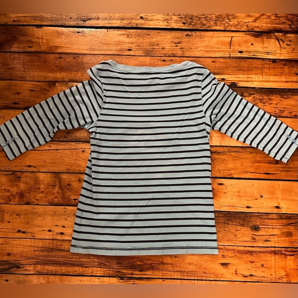 LL Bean cotton and spandex boat neck 3/4 sleeve top size small - Picture 3 of 5